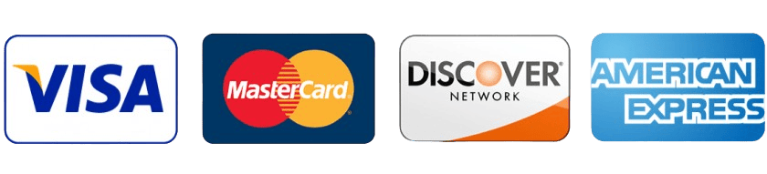 Accepted cards: Visa, Mastercard, Discover, Amex